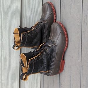 LL Bean bison duck boot dark brown with red sole size 7